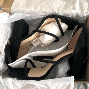 Brand new- never worn! Black block suede heels